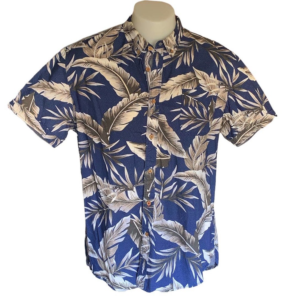 MBX Denim Wear Men’s Feather Print Button-down Shirt Size XL